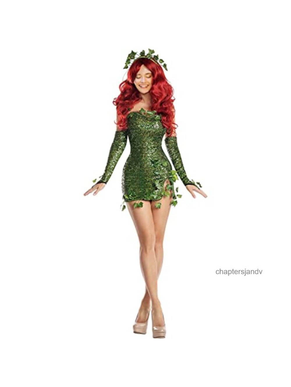 Poisonous Villain Cosplay Costume Dress Set Sequin Halloween